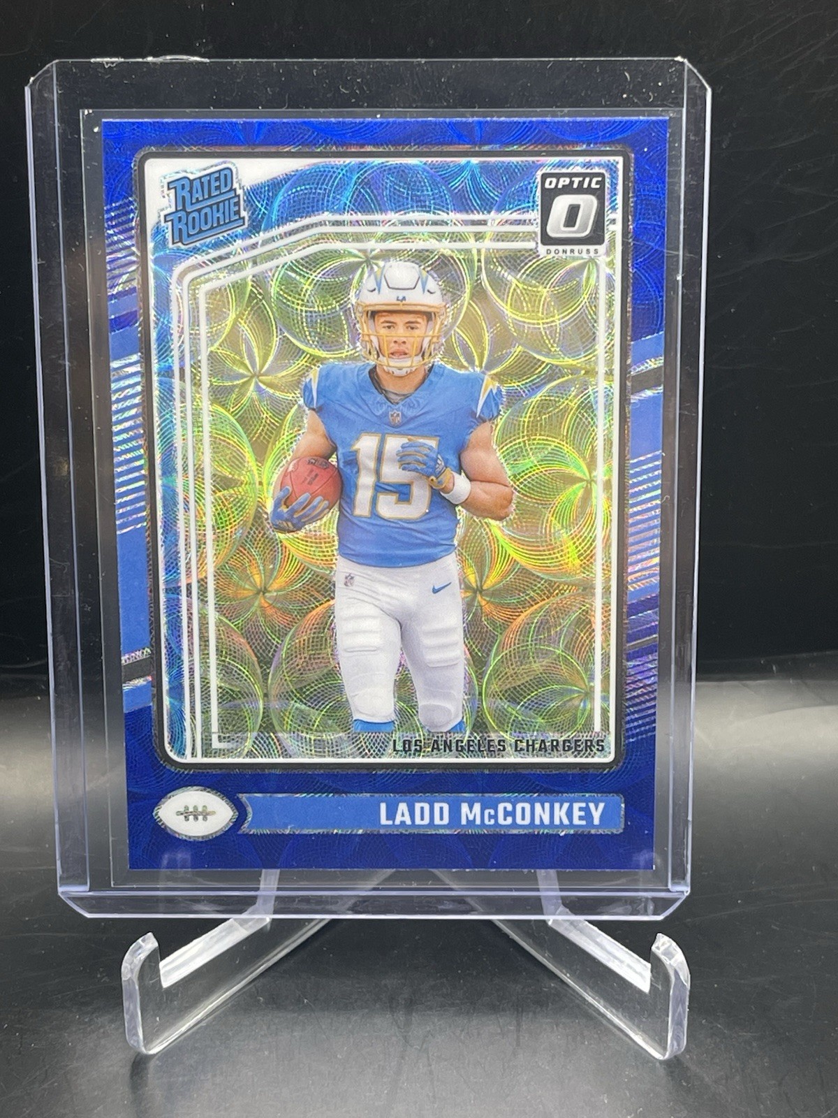 🔥2024 Panini Donruss Optic Rated Rookie Ladd McConkey #266 Blue Scope Prizm🔥