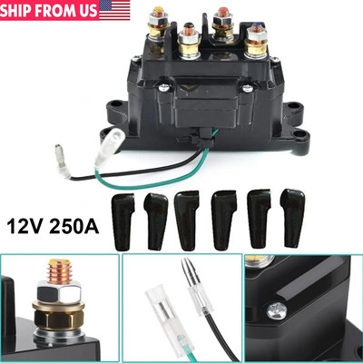 12V Winch Relay Solenoid Replacement Contactor for 3000-5000lbs ATV UT Winch 