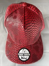 Faux Snake Skin Red Cap Mazaj Snap Back 