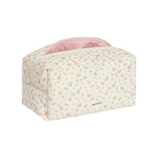 Large Floral Quilted Makeup Bag,Cute Cosmetic Bag for Women and Girls,Travel ...