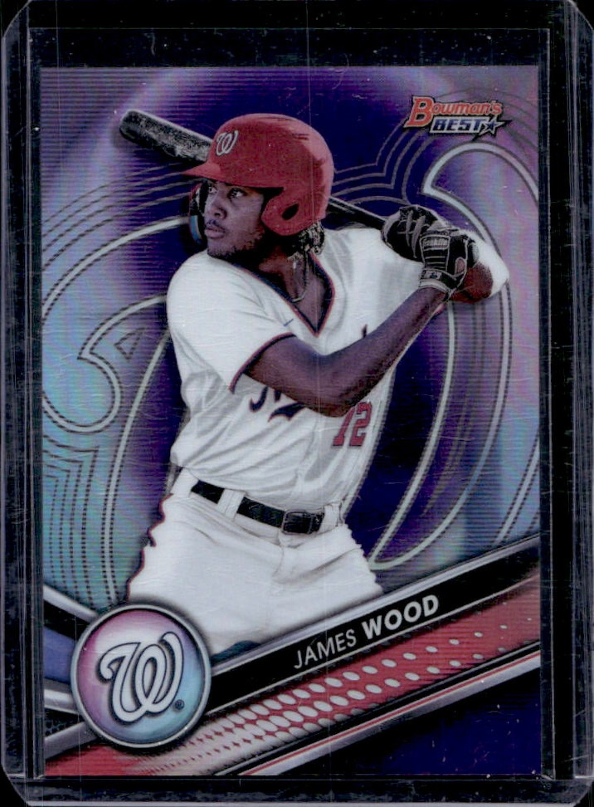2022 Bowman's Best James Wood Top Prospects Purple Refractor #/250 Nationals