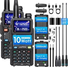 Baofeng 5RM 10W Long Range Ham Radio 2 Way VHF UHF 999CH USB-C 2 Pack