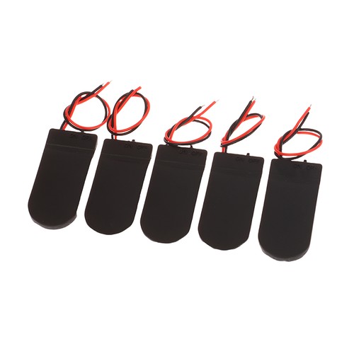 5Pcs Button Coin Cell Battery Holder Case Cover With ON-OFF Switch Leads Wire - Photo 4/15