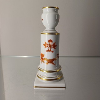 Meissen 1. Wahl Kerzenhalter reicher Hofdrache Rot H 15cm