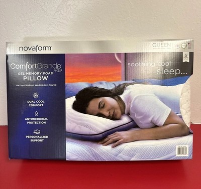 Novaform Comfort Grande Plus Gel Memory Foam Pillow Queen 18x28in New In Box