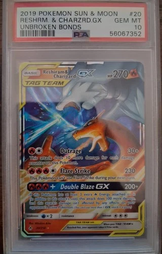 Reshiram Charizard GX #20 PSA 10 Gem Mint Base Set