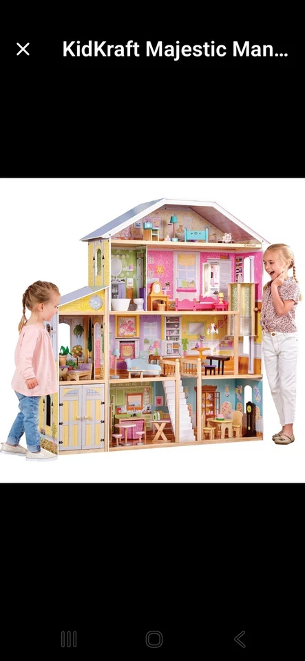 KidKraft Majestic Mansion Wooden Dollhouse with 34 Accessories, Elevator  Garage - Image 2 of 4