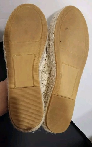 Scarpe espadrillas donna Vidorreta punta tonda tessuto beige argento metallizzato taglia 40 - Foto 9 di 10