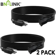 BN-LINK 2 Pack Outdoor Extension Cord 16/3 SJTW, PVC Cable Jacket,3-Prong,Black