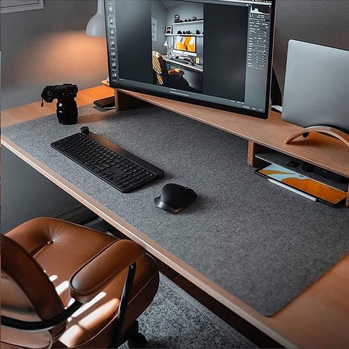 Large Wool Felt Mouse Pad Desk Mat Laptop Cushion Non-Slip Gaming Accessories - Picture 2 of 13