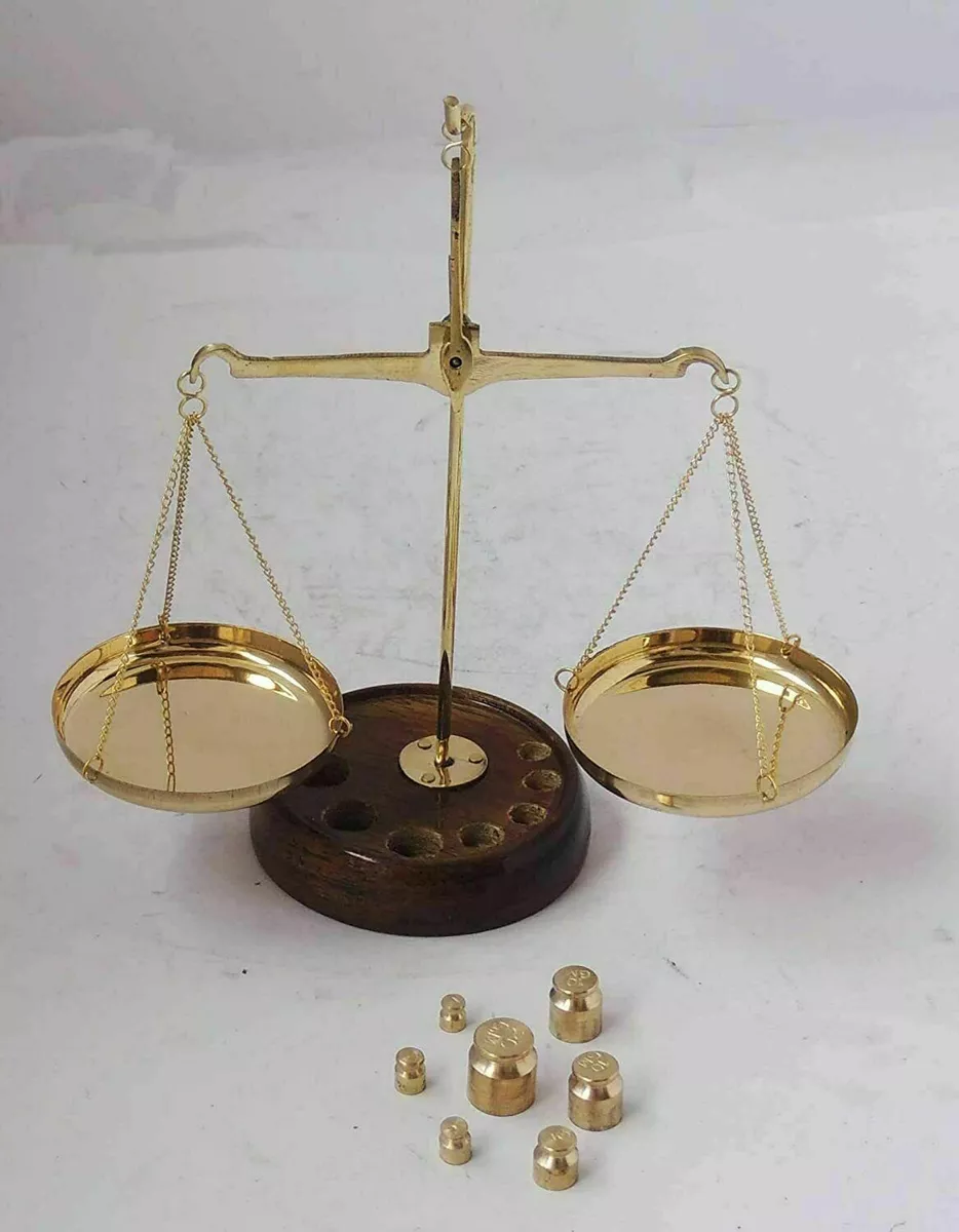 Small Brass Weight Scale Toy Scale Justice Scale Retro Balance Scale Weight