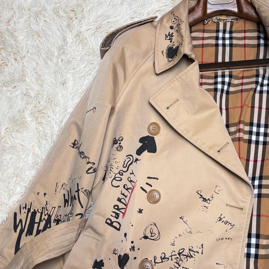 【正規品】Burberry アートプリントジャケット ベージュ Rare Burberry Cotton Graphic Print Coat Beige M | eBay