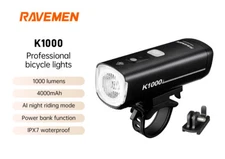 Ravemen Bike Front Light Bicycle Head Lights Rechargeable K1000 AI Night Riding