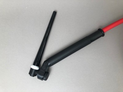 NC-60A Mini TIG Welding Torch Head – 90° Air Cooled, 130mm Long Neck, Great For Tight Corners & Hard-to-Reach Spots