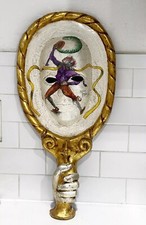 Vintage Paper Mache Handmade Carnival Wall Mask Large Venexiana Venetian White