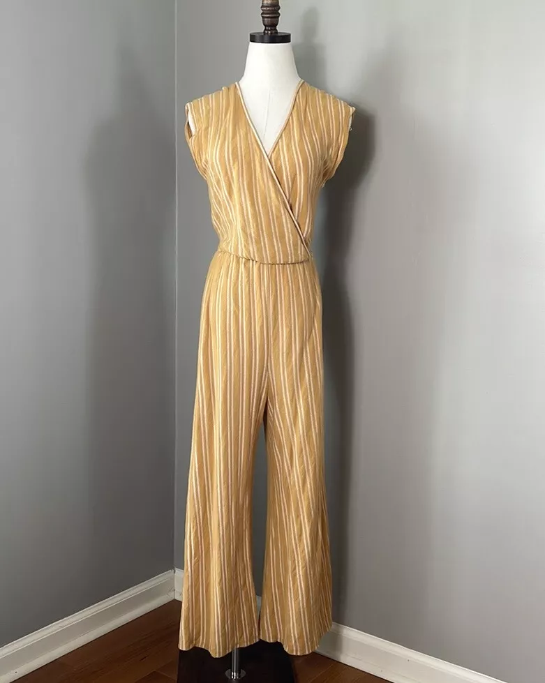 Caution to the wind striped jumpsuit hotsell