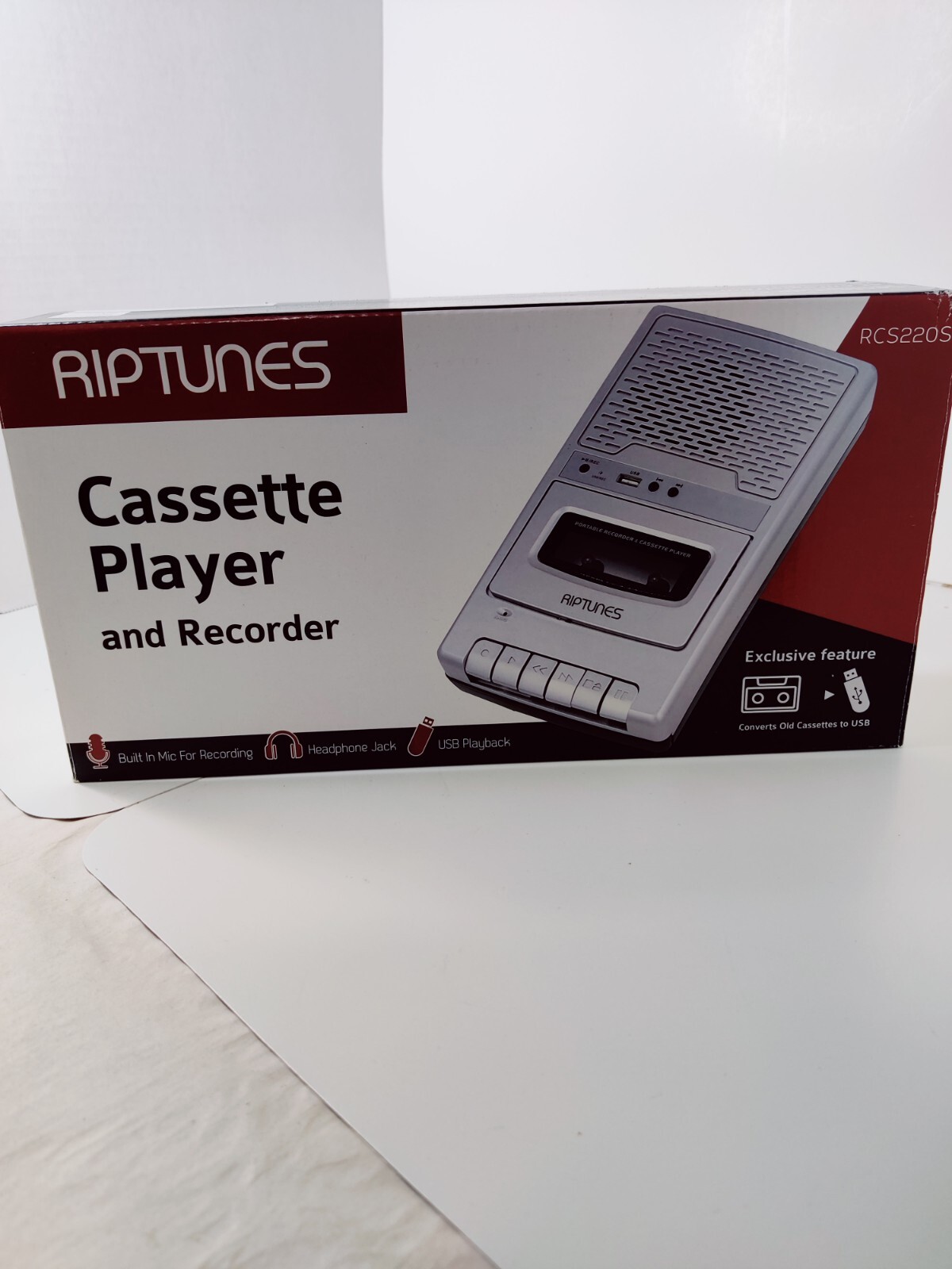 WORKING RIPTUNES CASSETTE PLAYER & RECORDER USB PLAYBACK MODEL RCS220S