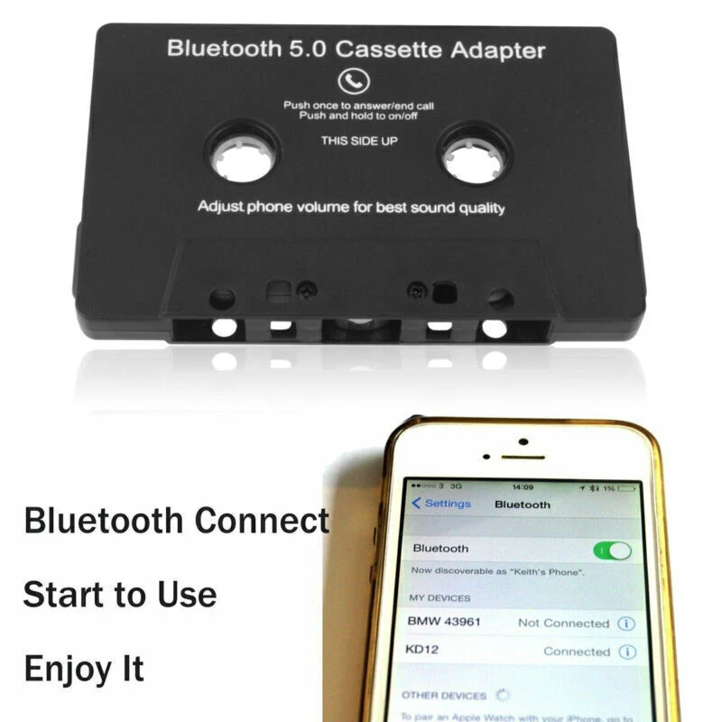 Car Audio Bluetooth 5.0 Stereo Cassette Tape Adapter To Aux for Android Samsung - Image 3 of 4