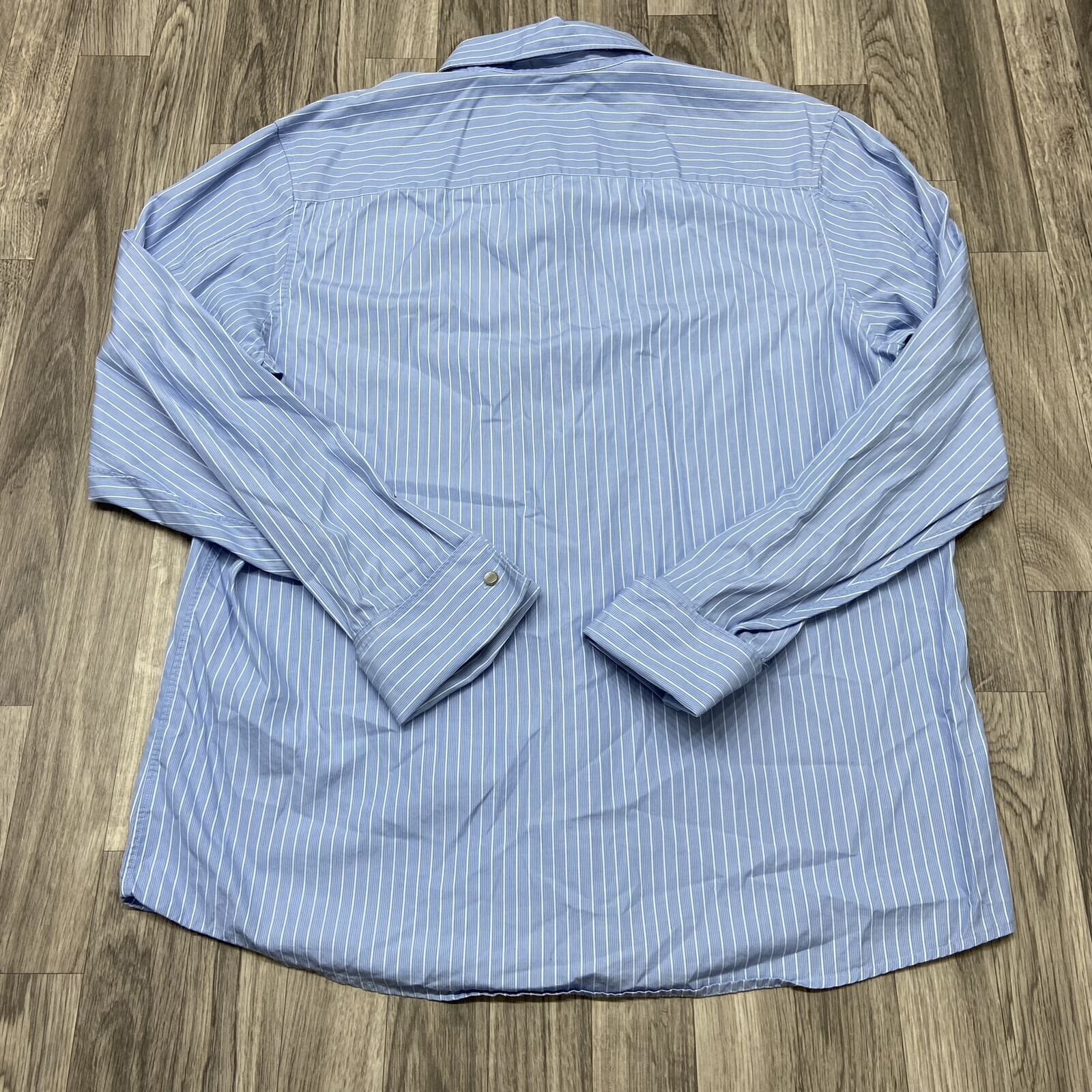 CALVIN KLEIN Button Down Collared Blue Striped Dr… - image 3