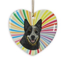 Australian Cattle Dog Heart Ornament - Ceramic