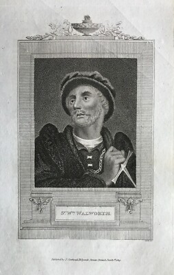 Antiker Druck von 1818; Porträt von Sir William Walworth