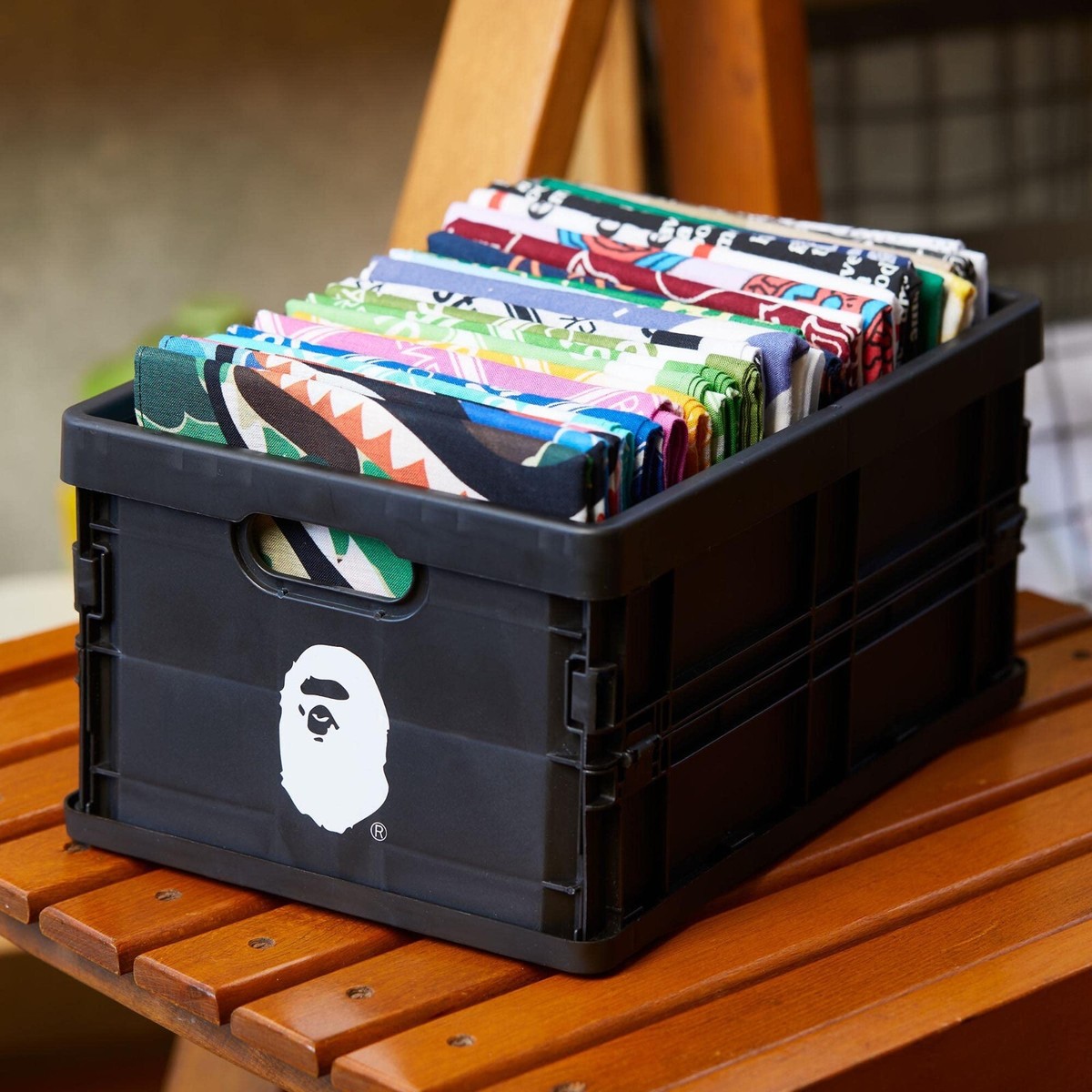 A BATHING APE Bape Stackable Plastic Storage Foldable Box