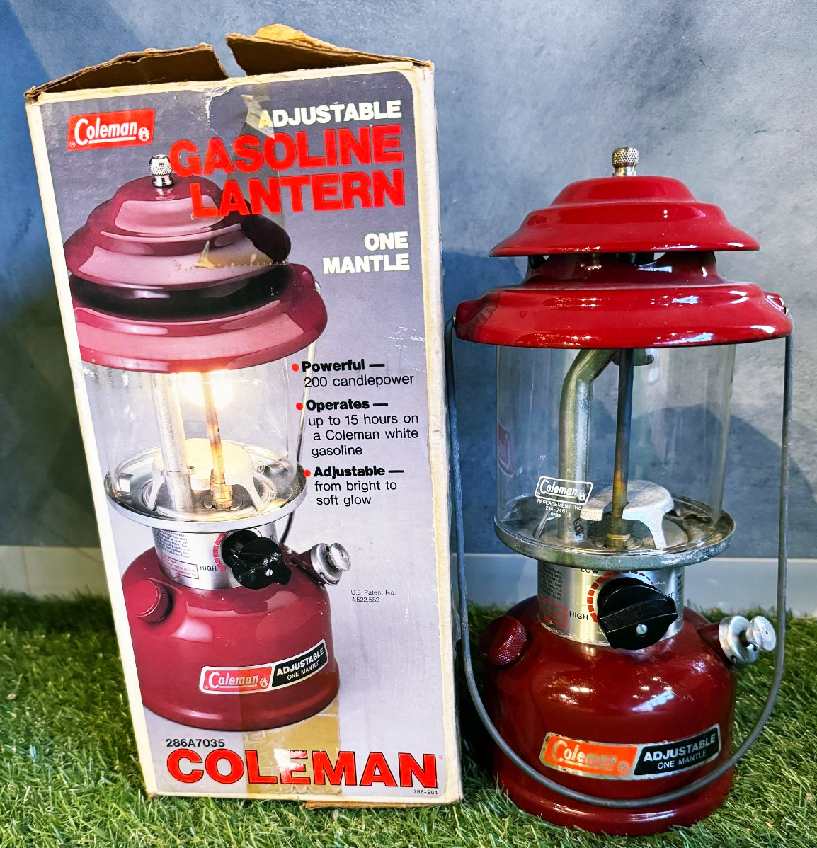 Coleman ランタン　286A7035 Coleman red 1989 gasoline lantern 286A7035 one-mantle