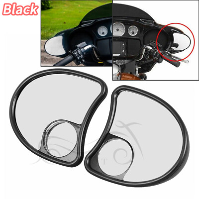 Black Split Vision Fairing Mount Rearview Mirrors For Harley Tour Street Glide