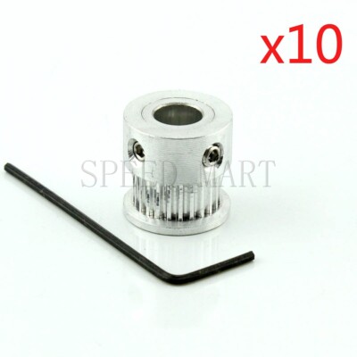 10pcs GT2 Aluminum Timing Belt Pulley 24T Bore 6.35mm Width 7mm for 3D Printer