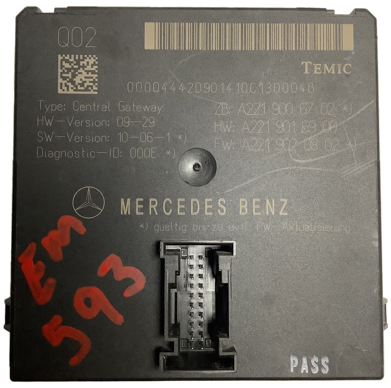 2011 Mercedes S550 W221 OEM Central Gateway Control Module 