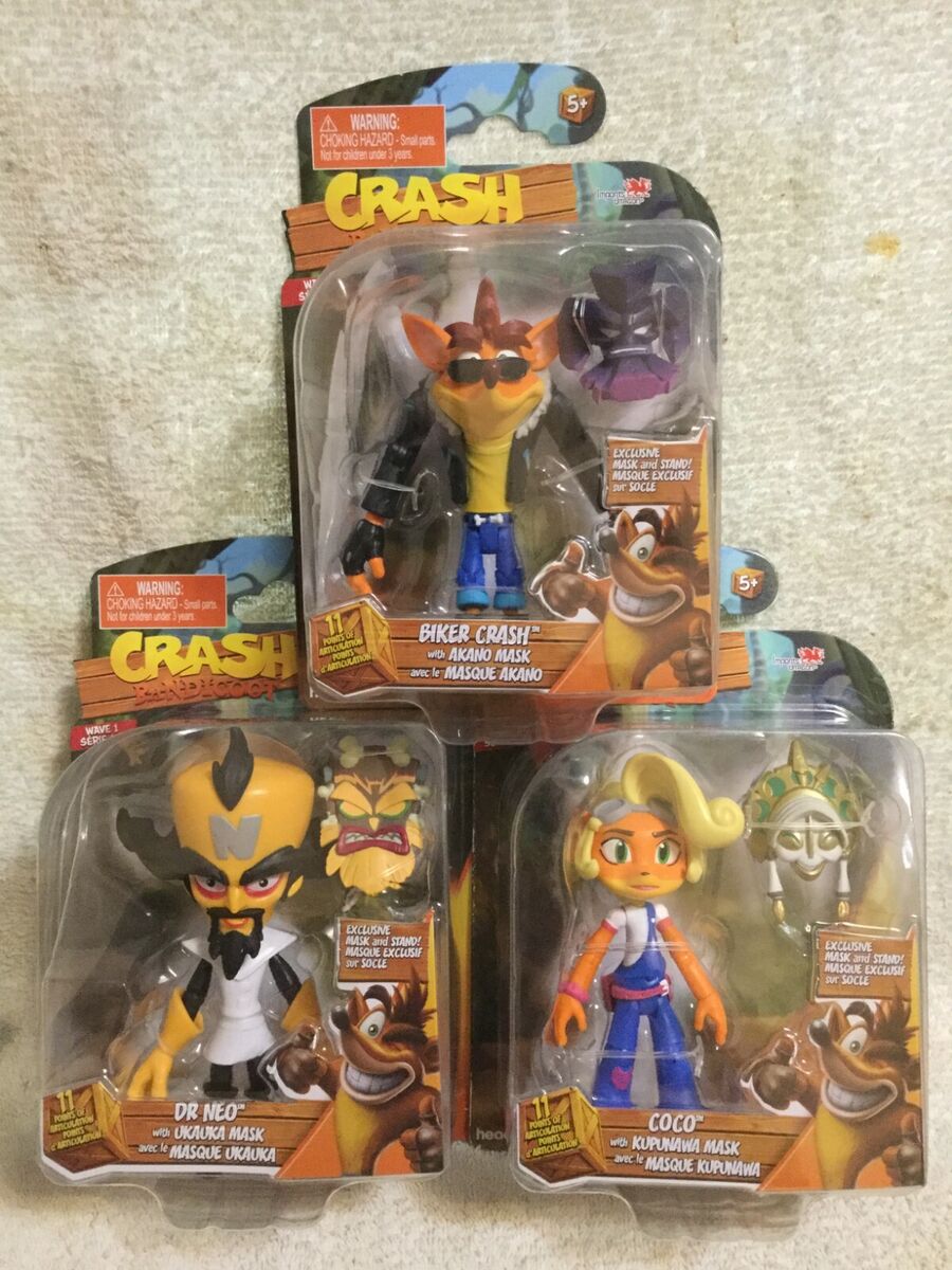 Crash Bandicoot Set Coco Dr.Neo & Biker 5” Action Figure Crash Bandicoot Set Coco Dr.Neo & Biker 5” Action Figure