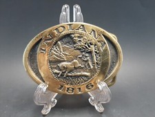 heritage mint belt buckle 1950 Solid Brass Indiana JH 1033