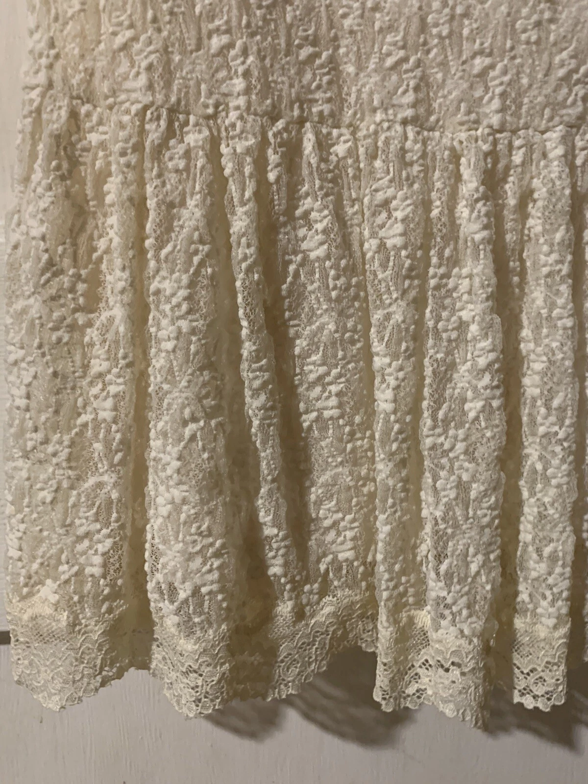 UNDERCOVER Abito Victoria’s Secret M beige pizzo senza spalline elasticizzato moda internazionale volant