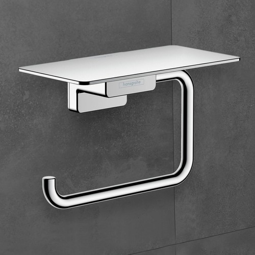 hansgrohe AddStoris Toilet Roll Holder with Shelf Chrome 41772000