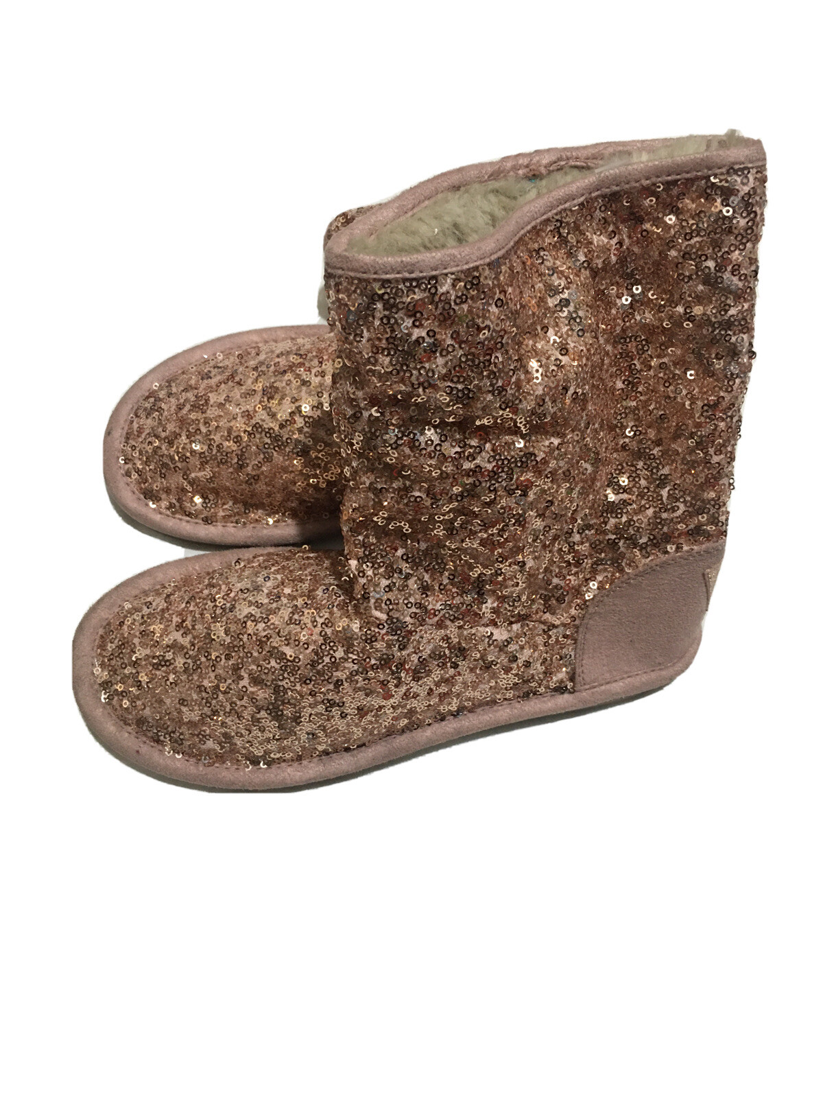 Brand New NEXT Gold Sequin Faux Fur Lined Boots Size UK 5 - RRP £27 image 3