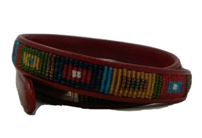 Brighton Red Leather Beaded Belt Size 28 NWT Q3507 | eBay display picture 2