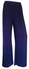 New Women Ladies Palazzo Plain Flared Wide Leg Pants leggings Baggy Trousers