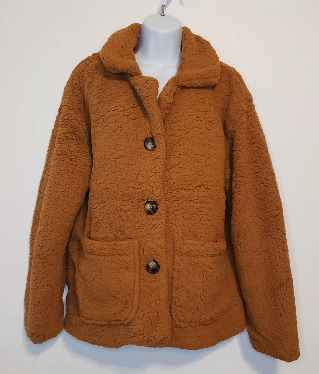 Fleece button deals cardigan