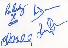 Iron Butterfly "Lee Dorman & Ron Bushy" autograph signed 10x15 cm index card