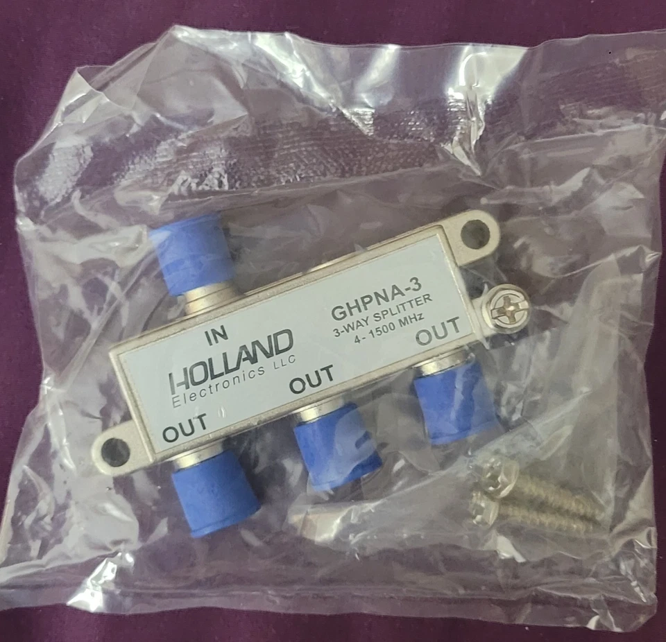 Lot Of 25 Holland GHPNA-3 Way Splitter With 2 Mounting Screws In Sealed Bag - Image 2 of 4