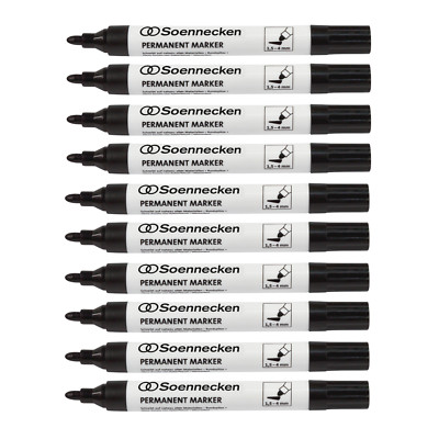 50x Permanentmarker Filzschreiber Soennecken Rundspitze 1,5-4mm schwarz 3107