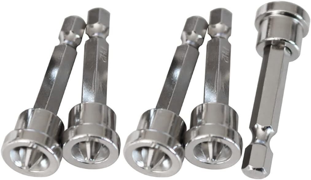 5Pcs Set Magnetic Positioning Screwdriver Bits Drywall Screw Setter PH2 Bits New