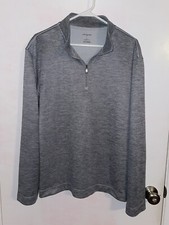 Van Heusen Air Men's Size Large Classic Fit 1/4 Zip Gray Pullover