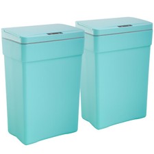 13 Gallon Kitchen Trash Can Plastic Automatic Touch Free Garbage Can 50L, 2 set