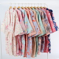 Retro Unisex Japanese Yukata Kimono Pajamas Robe Cotton Khan Sleepwear Bathrobe