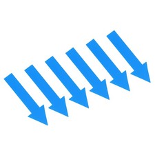 6Set / 36Pieces 4x1" Arrow Sticker Directional Arrow Sign Floor Decal, Blue