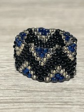 Handcrafted Wide Beaded Band Ring
