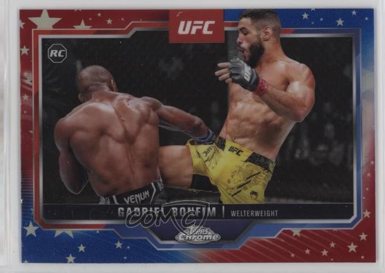 2025 Topps Chrome UFC Red & Blue Refractor Gabriel Bonfim #26 1d2q