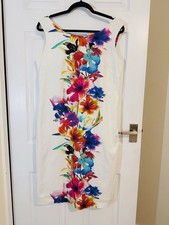 Pomodoro Floral Dress UK 12 Midi Sleeveless Cotton Colourful