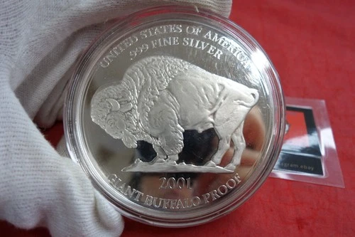 2002 Giant Buffalo Silver PROOF National Collectors Mint .999 1oz Round w/COA